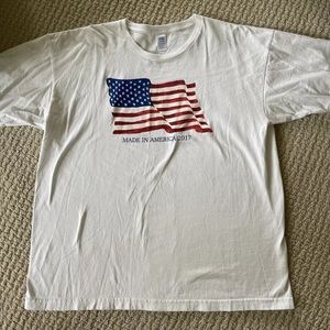 Made in the USA T-shirt American Flag Made in America 2017 Men’s XL White